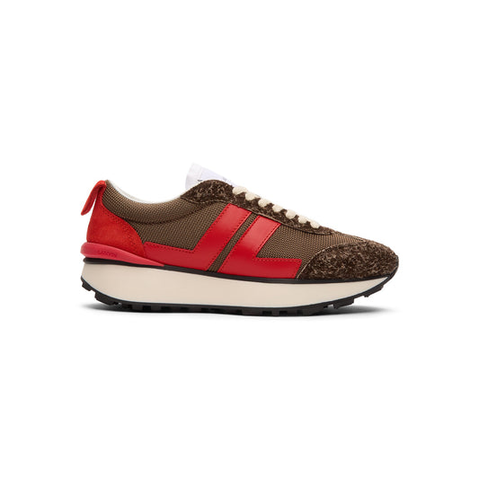 Lanvin Bumpr Mesh Sneakers (Brown/Red)