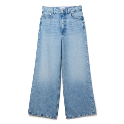 GANNI Soft Rigid Denim Baggy Jeans (Light Blue Stone)