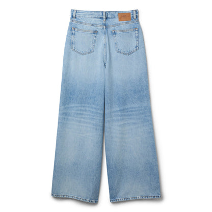 GANNI Soft Rigid Denim Baggy Jeans (Light Blue Stone)